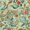 Birds In The Bush Wallpaper - Turquoise