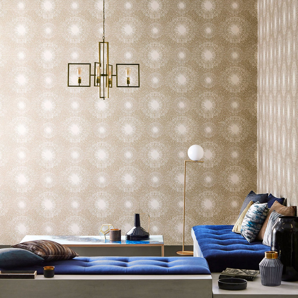 Perlite- Opal/Gold Mineral Wallpaper