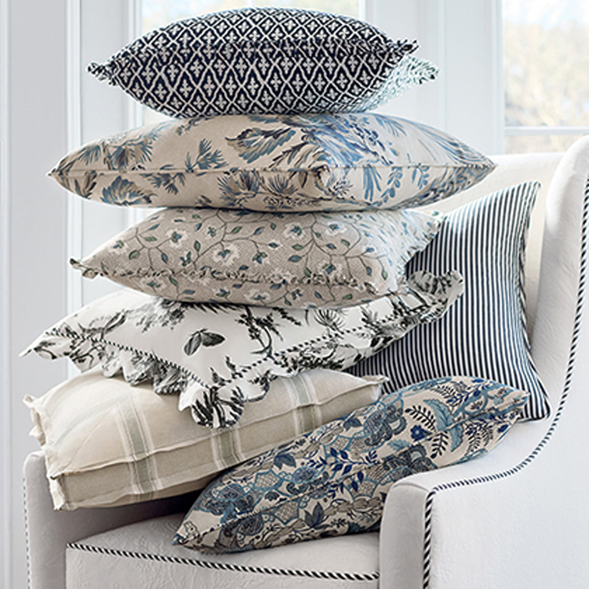 Chelsea- Slate and Linen Fabric