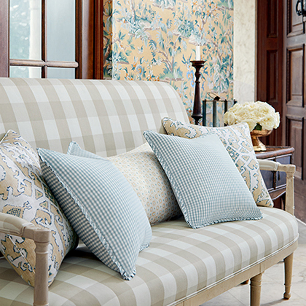 Hammond Check- Beige Fabric