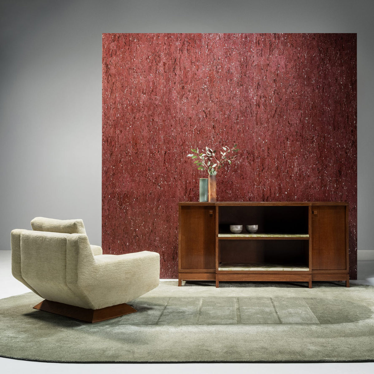 Alentejo Cork- Burgundy Wallpaper