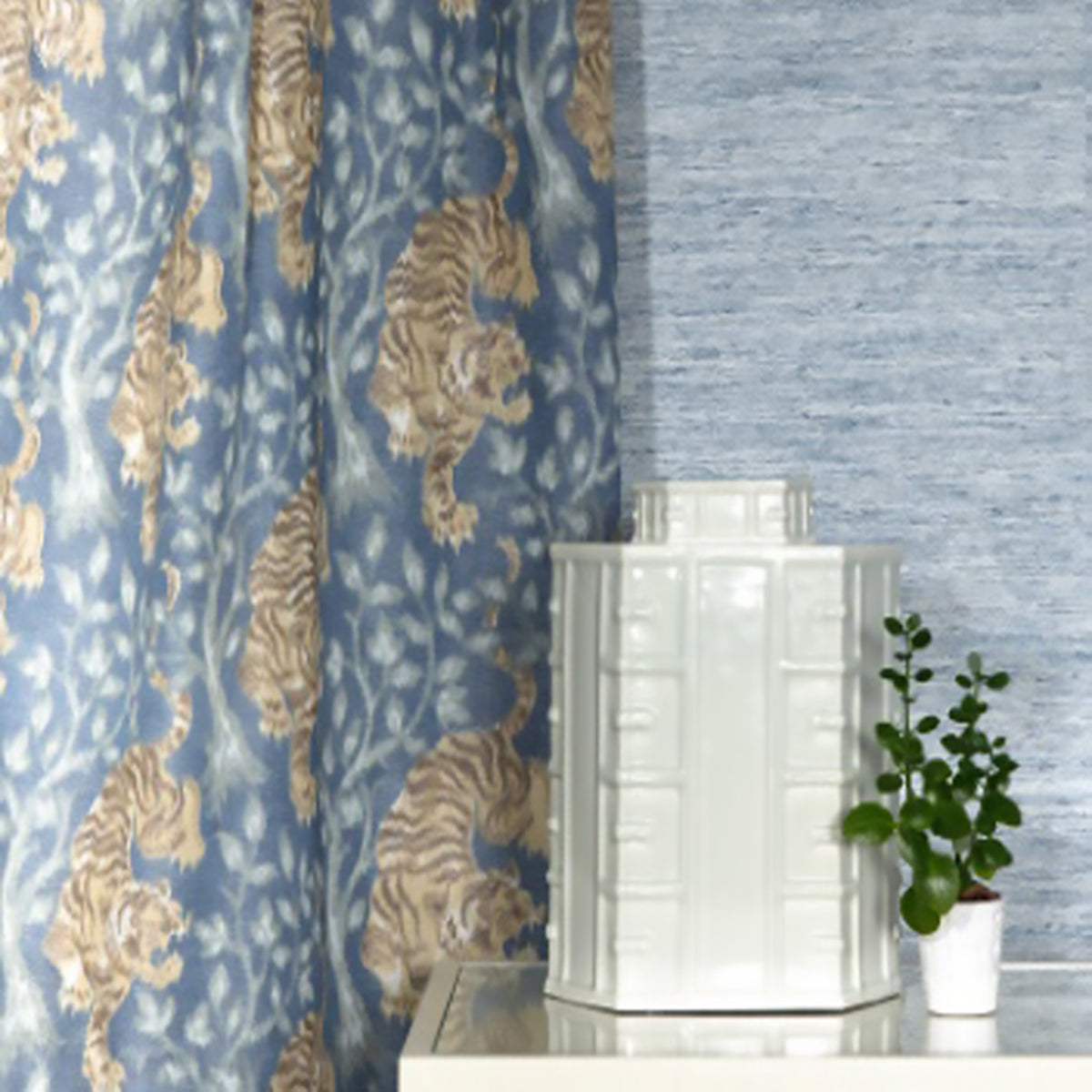 Tigra- Indigo Fabric