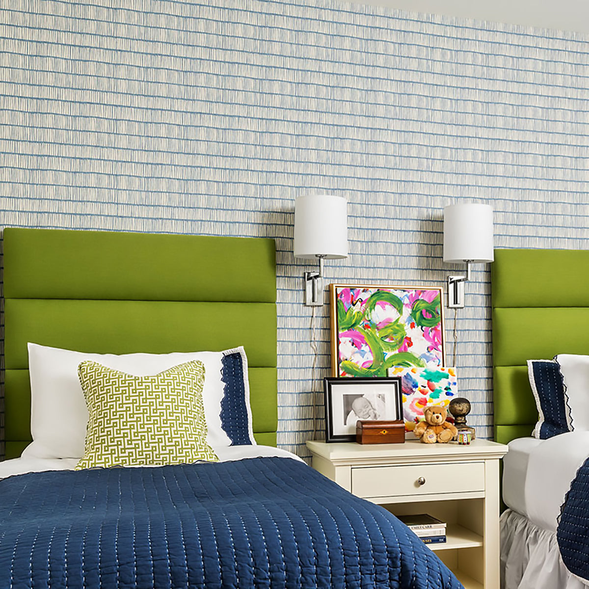 Crochet Wallpaper- Cobalt Wallpaper