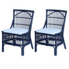Winston Rattan Dining Chairs (Set of 2) - Navy