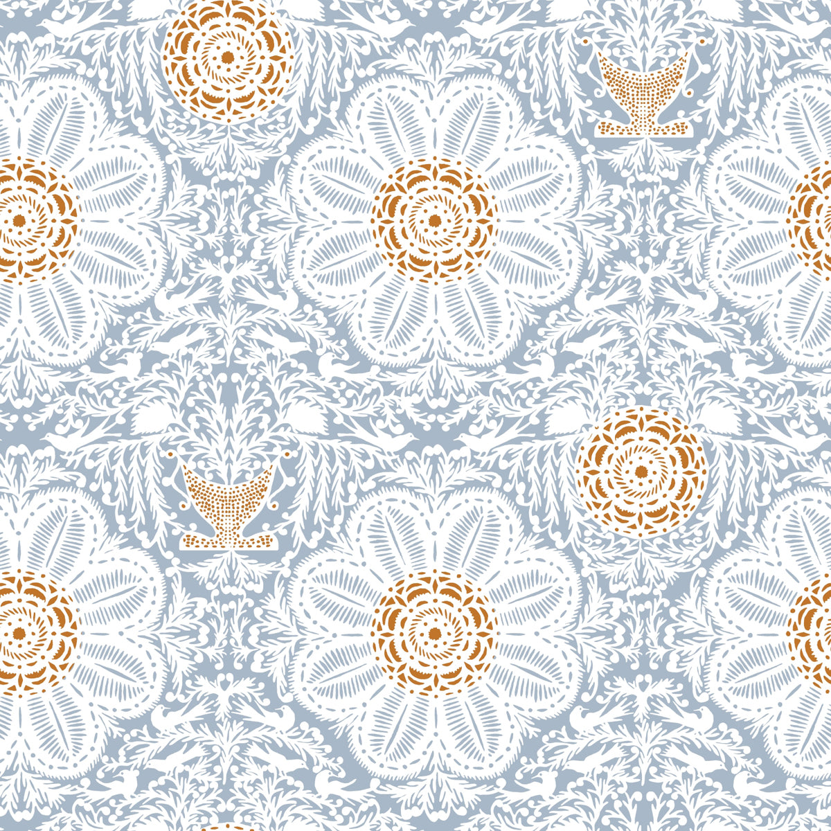 Filigree Textile- Light Blue Fabric