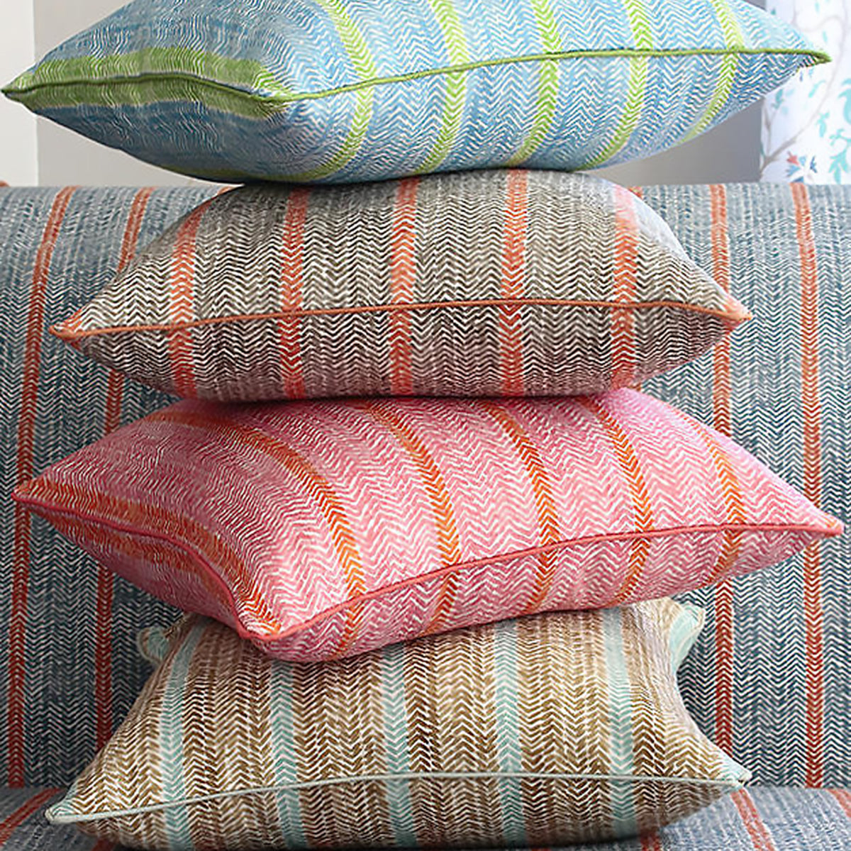 Cabana Stripe- Pear Wood Fabric