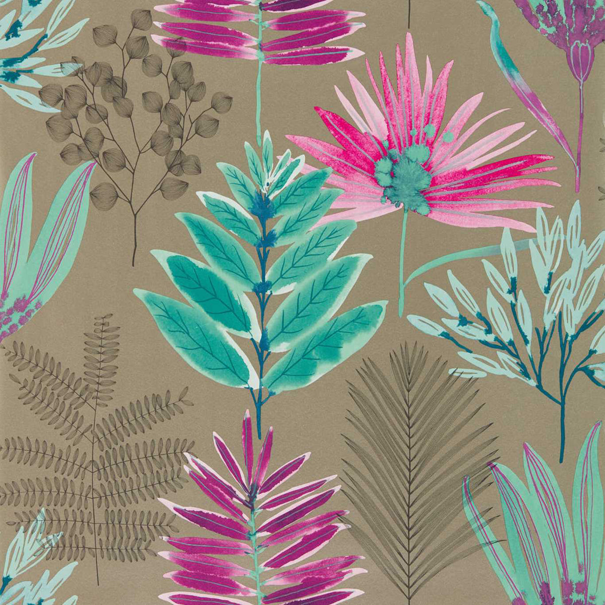 Yasuni- Lagoon/Cerise Wallpaper