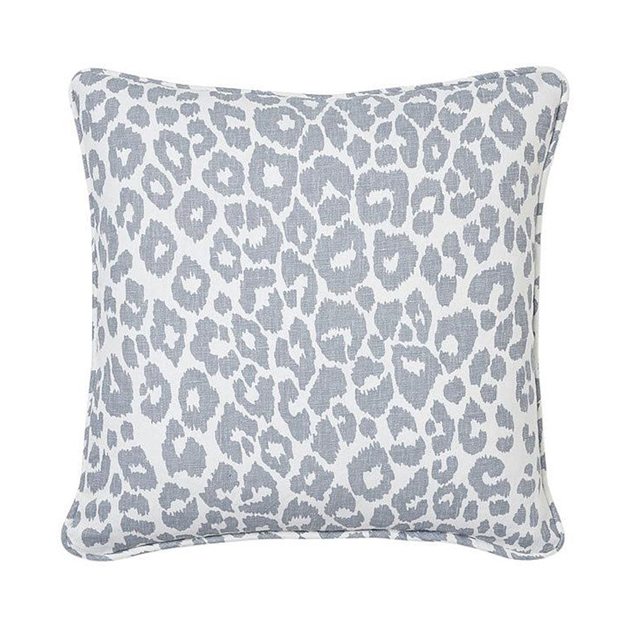 Iconic Leopard Pillow- Sky