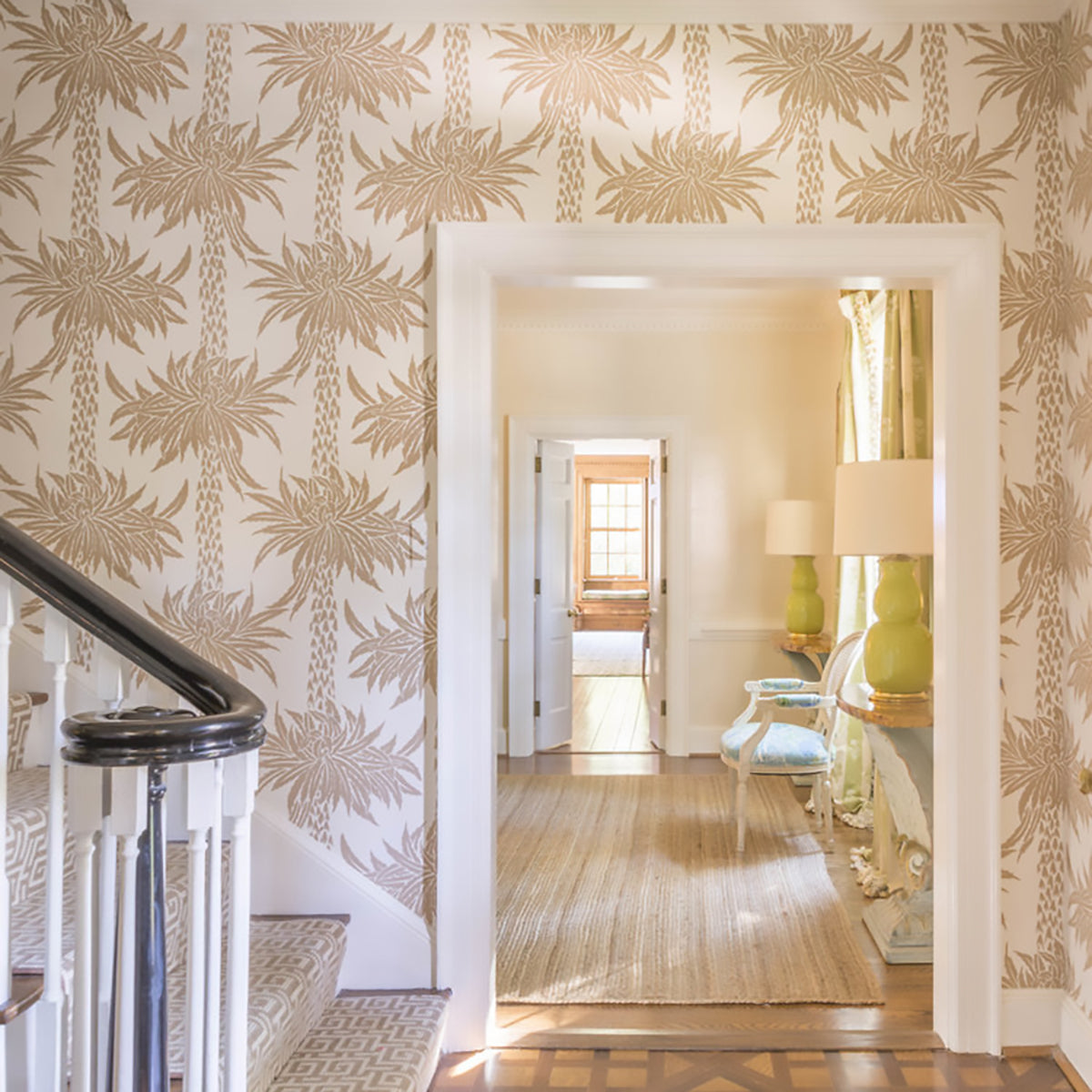 Sporting D'ete- Tan on Cream Wallpaper