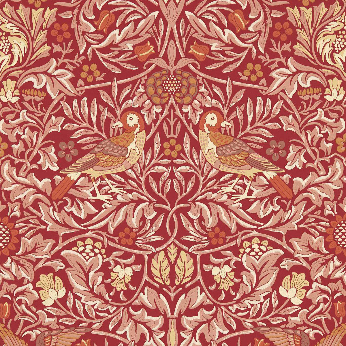 Bird- Madder/Weld Wallpaper