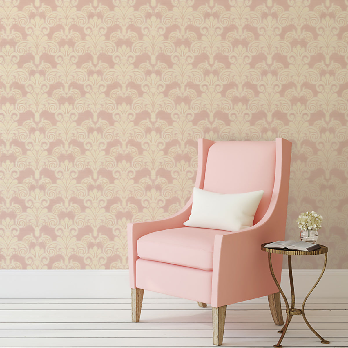 The Mural Source Damask 3 Rose 81677