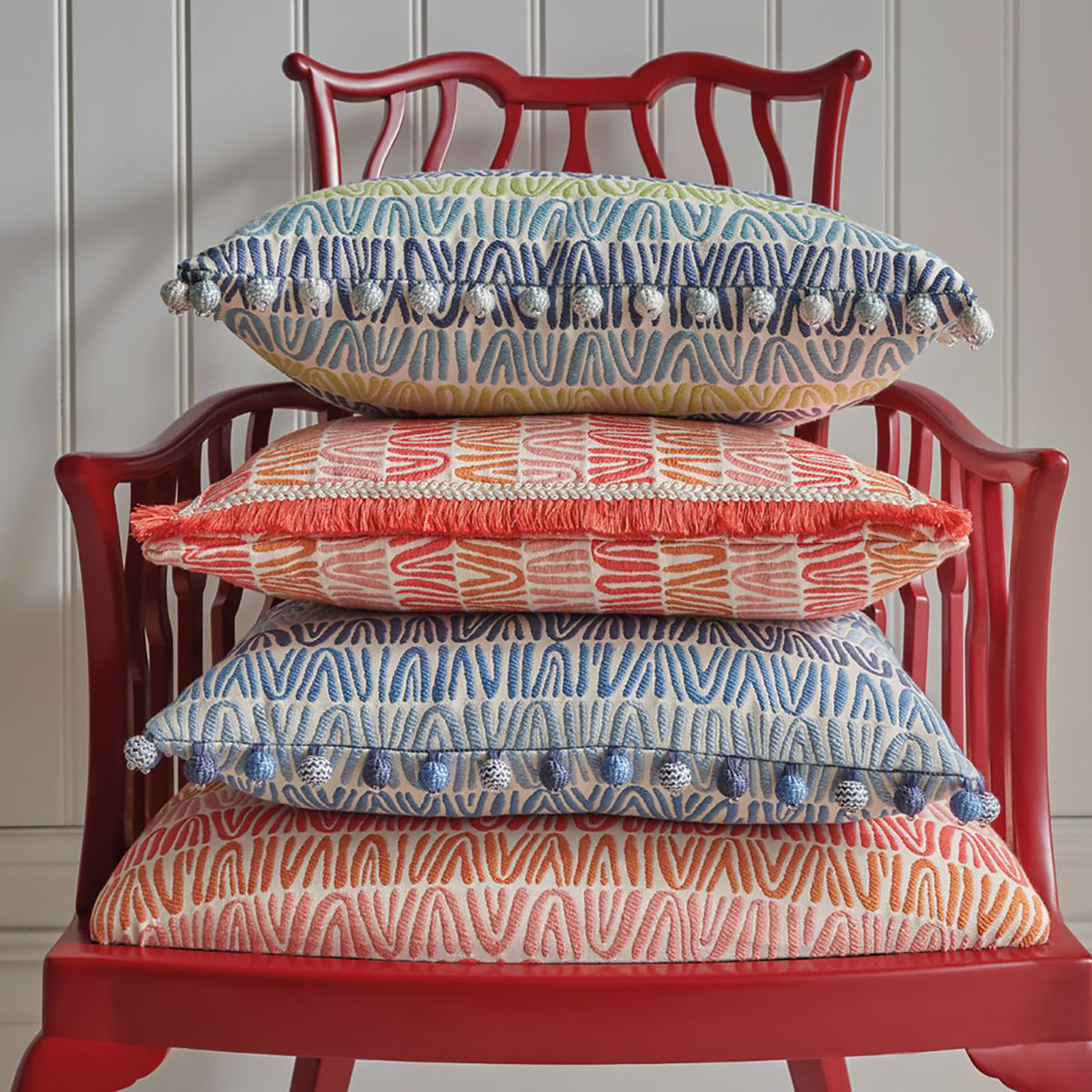 Appledore- Coral/Tangerine/Pink Fabric