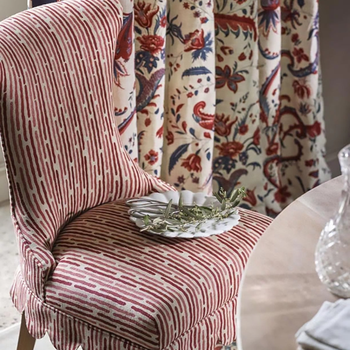 Broken Stripe- Raspberry Fabric