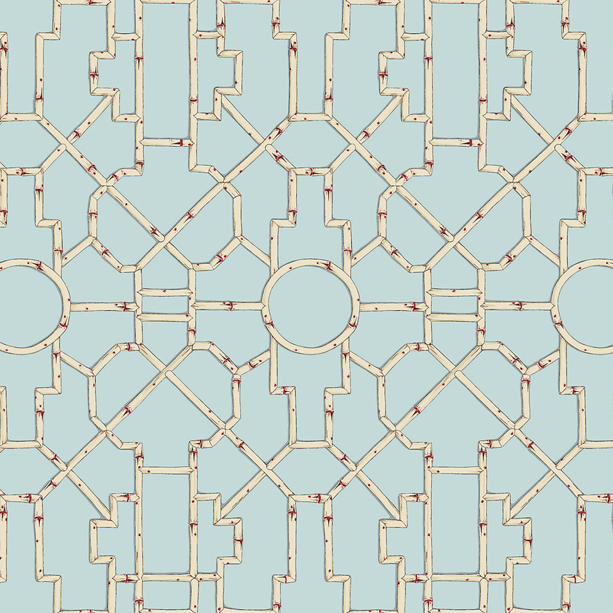 Bamboo Trellis- Aqua Wallpaper