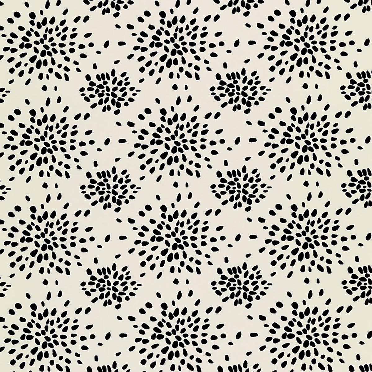 Fireworks- Black on Off White Wallpaper