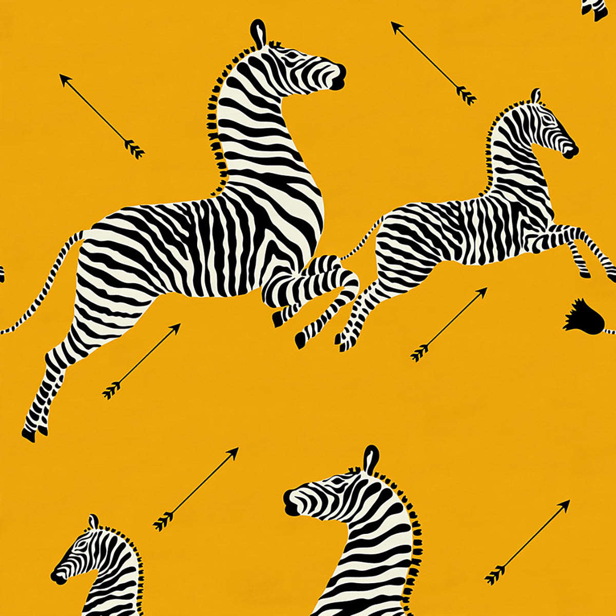Zebra- Yellow Outdoor Fabric Sample