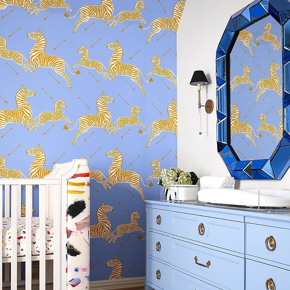 Zebras- Periwinkle Wallpaper