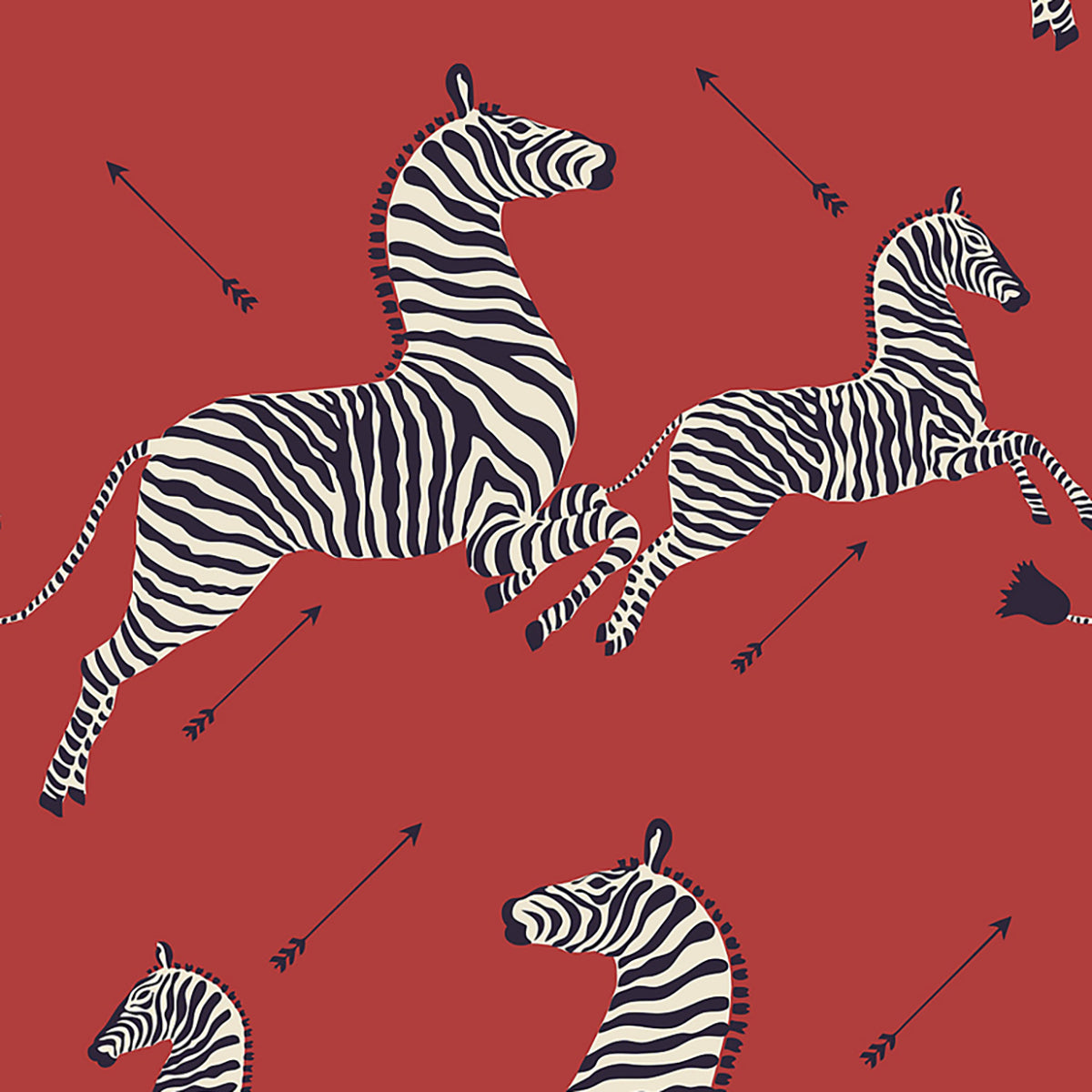 Zebras- Red Wallpaper