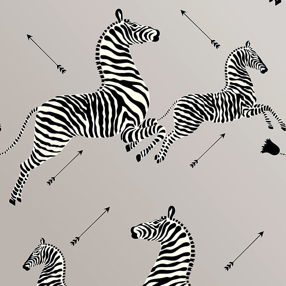 Zebras- Silver Wallpaper