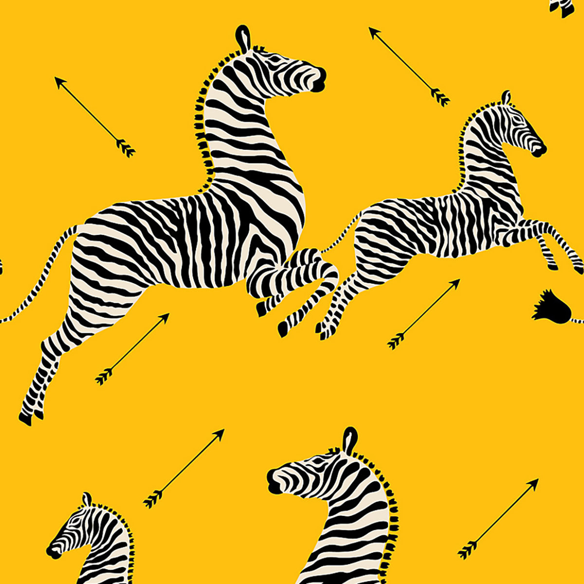 Zebras- Yellow Wallpaper