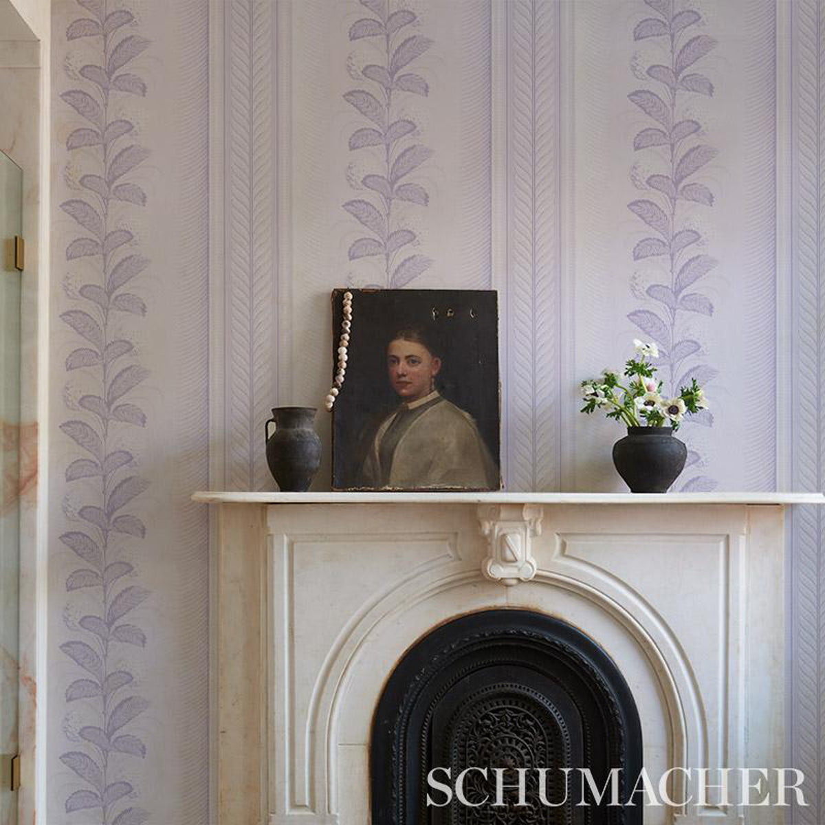 Hydrangea Drape Lilac Wallpaper