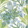 Protea Wallpaper Sample - Blue and Green