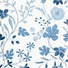 Bloom Fabric Sample - Blue and White