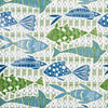 Batik Fish Wallpaper - Blue and Green