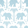 Elephant Wallpaper - French Blue