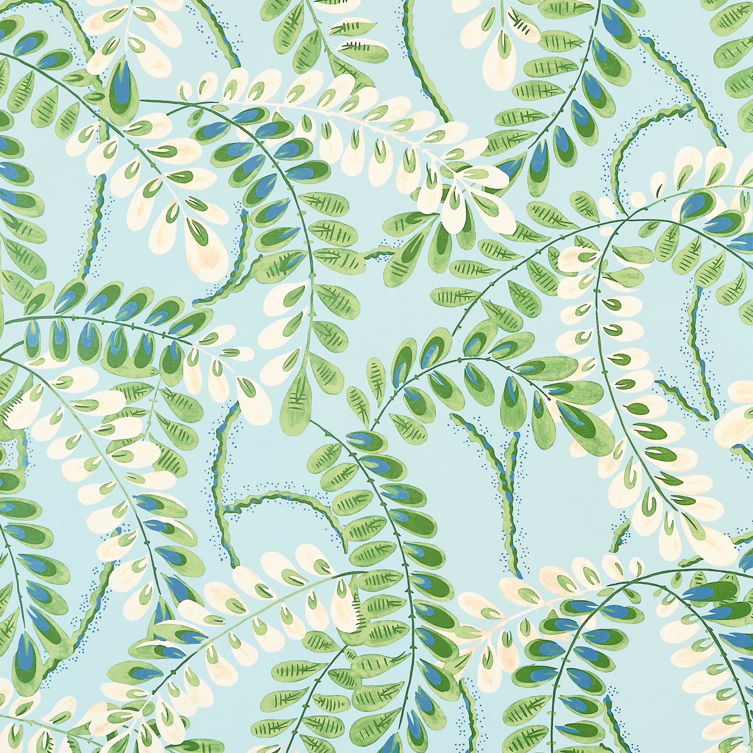 Augusta- Turquoise Wallpaper Sample