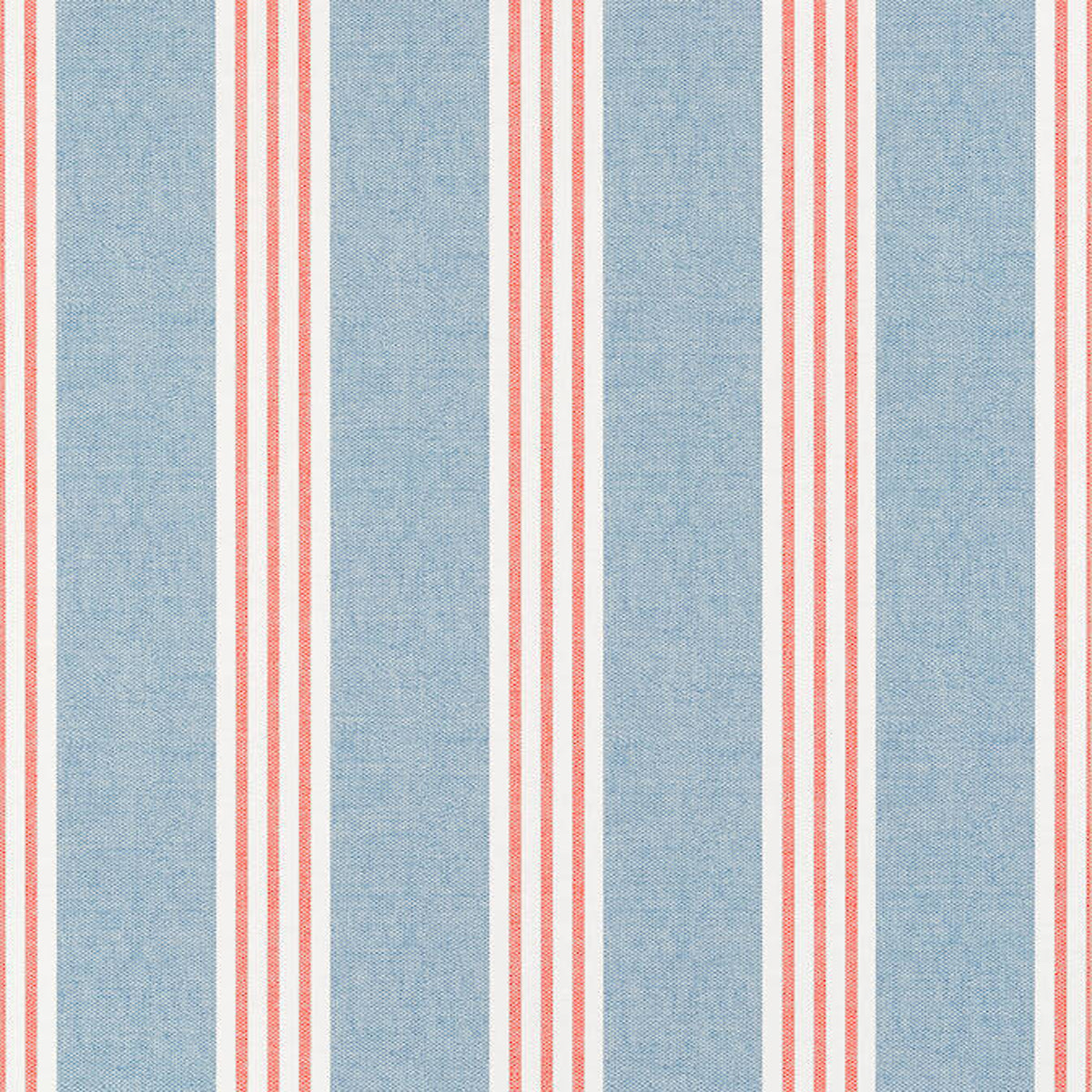 Thibaut Canvas Stripe T13362 Blue/Coral