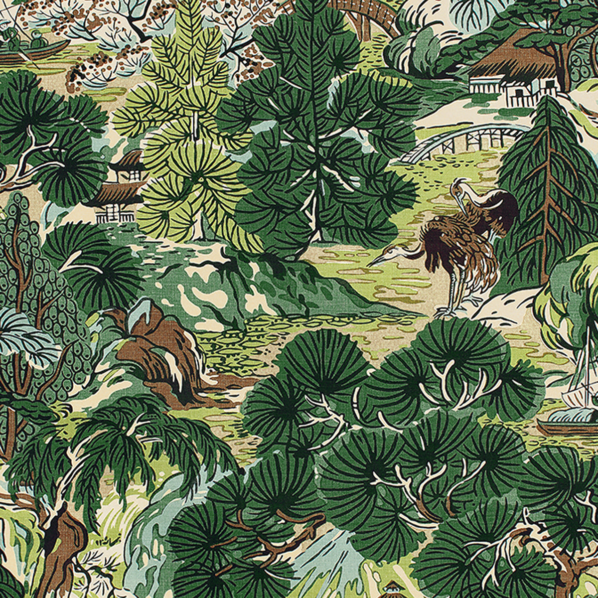 Thibaut Pagoda Trees F942025 Brown/Green