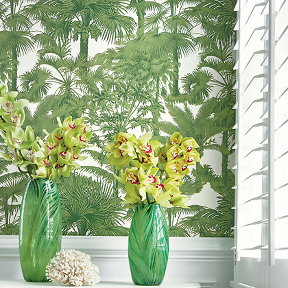 Thibaut Palm Botanical T10103 Emerald Green