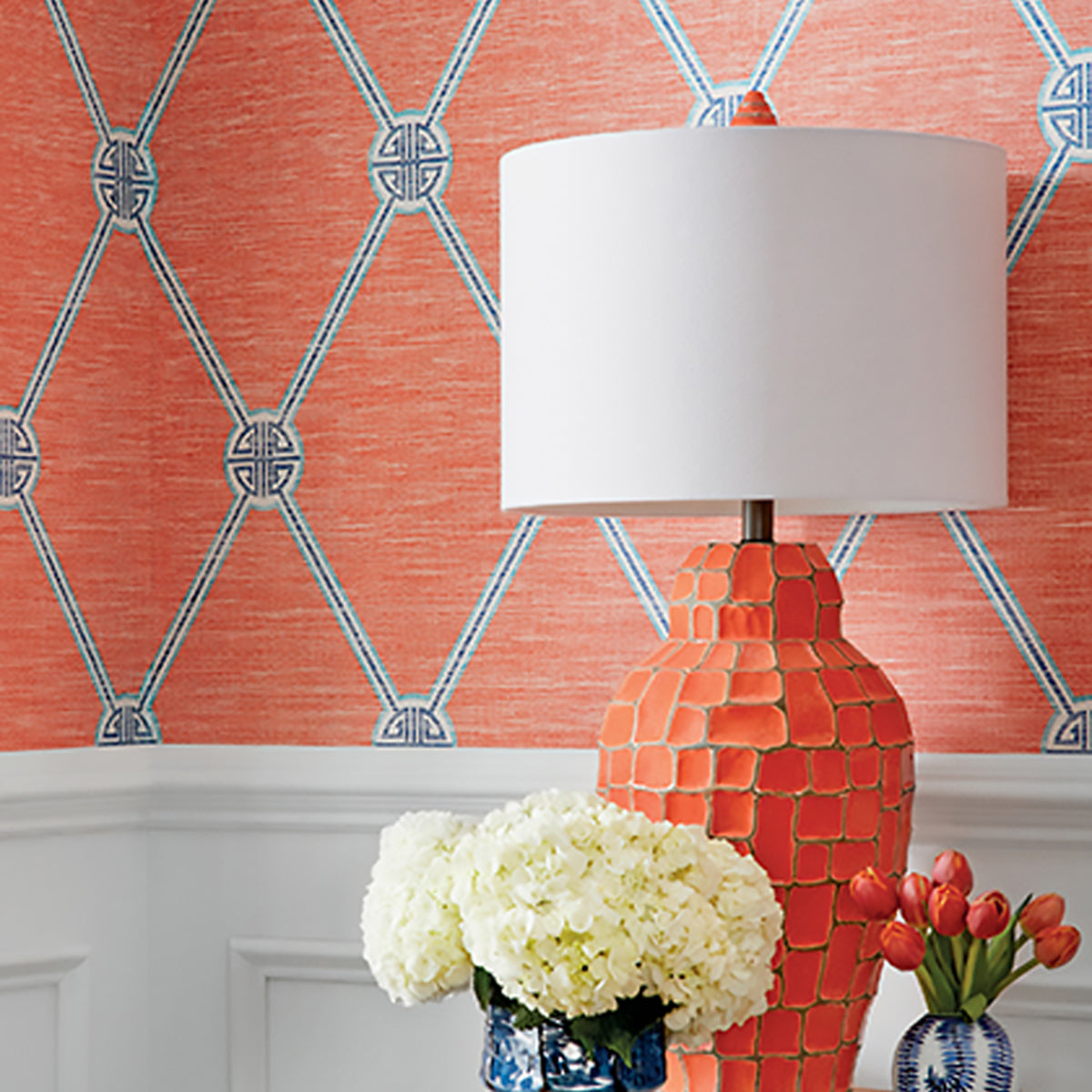 Thibaut Turnberry Trellis T13353 Coral