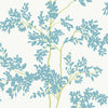 Silhouette Blooms Wallpaper - Aqua