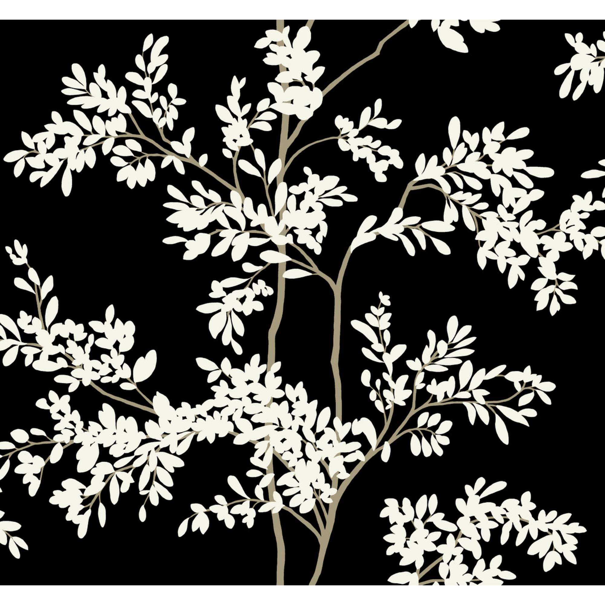 Silhouette Blooms Wallpaper Sample