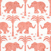 Elephant Fabric - Coral
