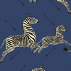 Zebra Outdoor Fabric - Navy