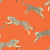 Leaping Cheetah Fabric - Clementine