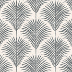 Pattern of palm leaves in blue on a white background