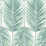 Pattern of green palm leaves on a white background