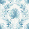 Calla Painted Palm Wallpaper - Blue