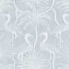 Biscayne Flamingo Wallpaper - Sky Blue