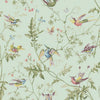 Hummingbirds Wallpaper Sample - Blue Multi-Color