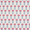Mia Tulip Fabric - Delft & Crimson