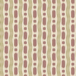 Patterned wallpaper swatch with wavy lines and geometric shapes in brown and green.
