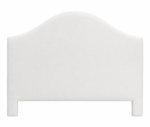 White upholstered headboard on a white background