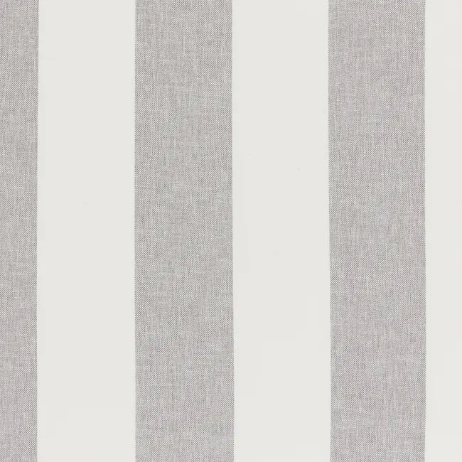 Vertical striped fabric pattern with alternating light gray linen-textured stripes and off-white stripes.
