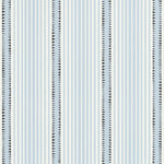 Wallpaper with vertical stripes and geometric shapes on a light blue background
