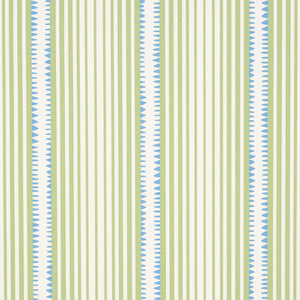 Pattern of vertical blue and white stripes on a green background